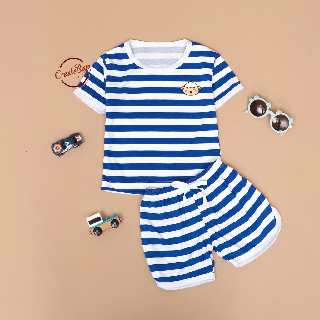 PROMO 7.7 SETELAN ANAK MOTIF SALUR KARAKTER HEWAN SETELAN ANAK POLOS UNISEX LENGAN PENDEK