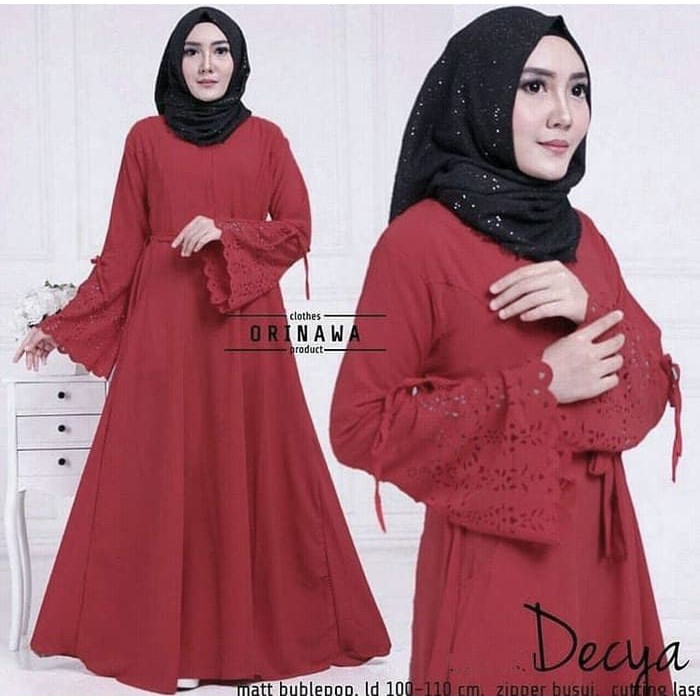 Baju muslim DECYA DRESS Gamis muslim mai dress muslim baju perempuan - HIJAU MINT