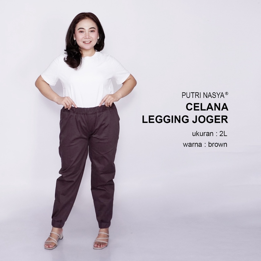 Putri Nasya - Celana Big Size Panjang Ukuran 8L,6L,5L,4L,2L,XL, all size Warna Moca Navy Army Abu Brown Dark Grey Cream Capucino Hitam