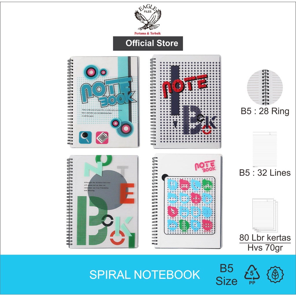 

Notebook Spiral B5 TOMEX Buku Tulis Buku Catatan Diary Motif NOTEBOOK Isi 80 Lembar