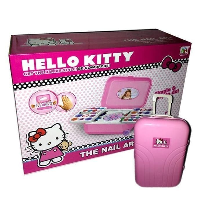 Hello Kitty The Nail Art Mainan Anak Koper Alat Make Up Kutek Manikur - Hello Kitty