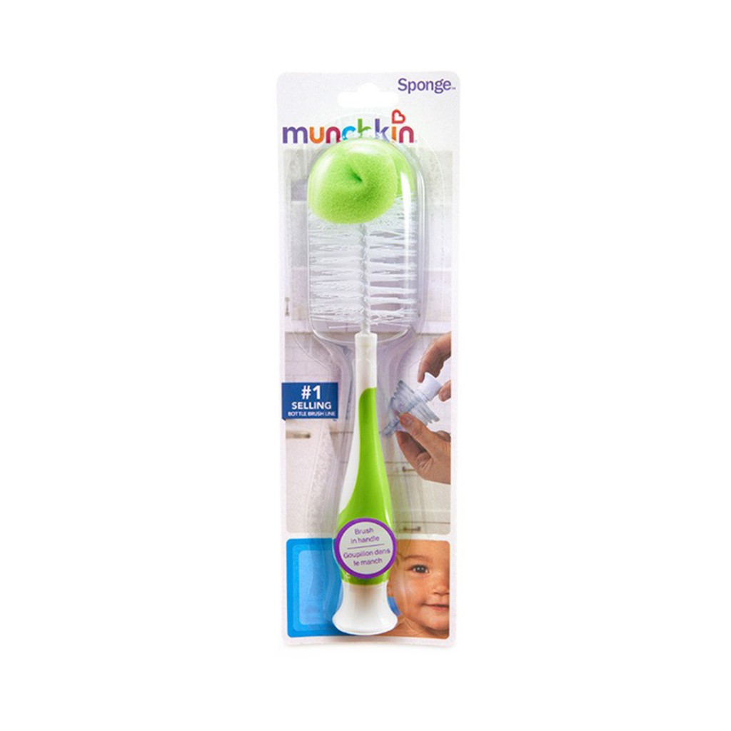 Munchkin Sponge Bottle Brush Sikat Botol Busa Spons Green Hijau