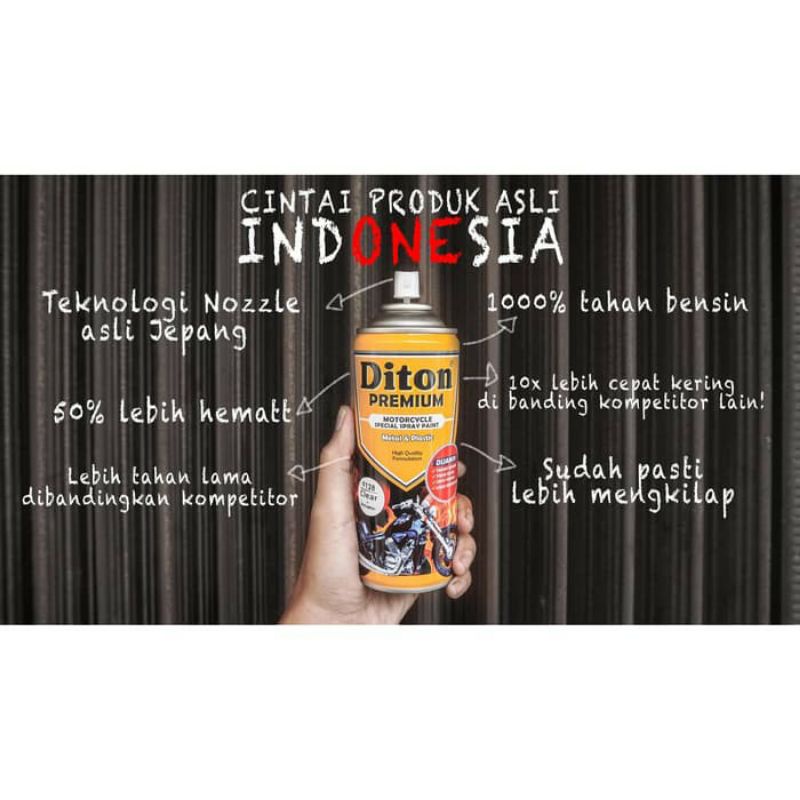 DITON PREMIUM 9109 BLACK HITAM GLOSS GLOSSY 400ml cat semprot spray paint pilok pilox