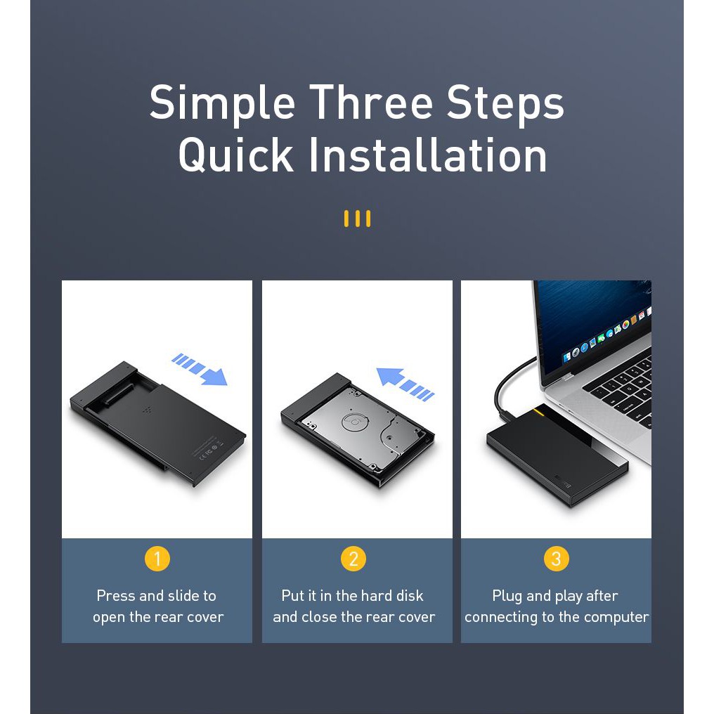 Baseus HDD/SSD Enclosure 2.5 inch SATA Type-C USB 3.0