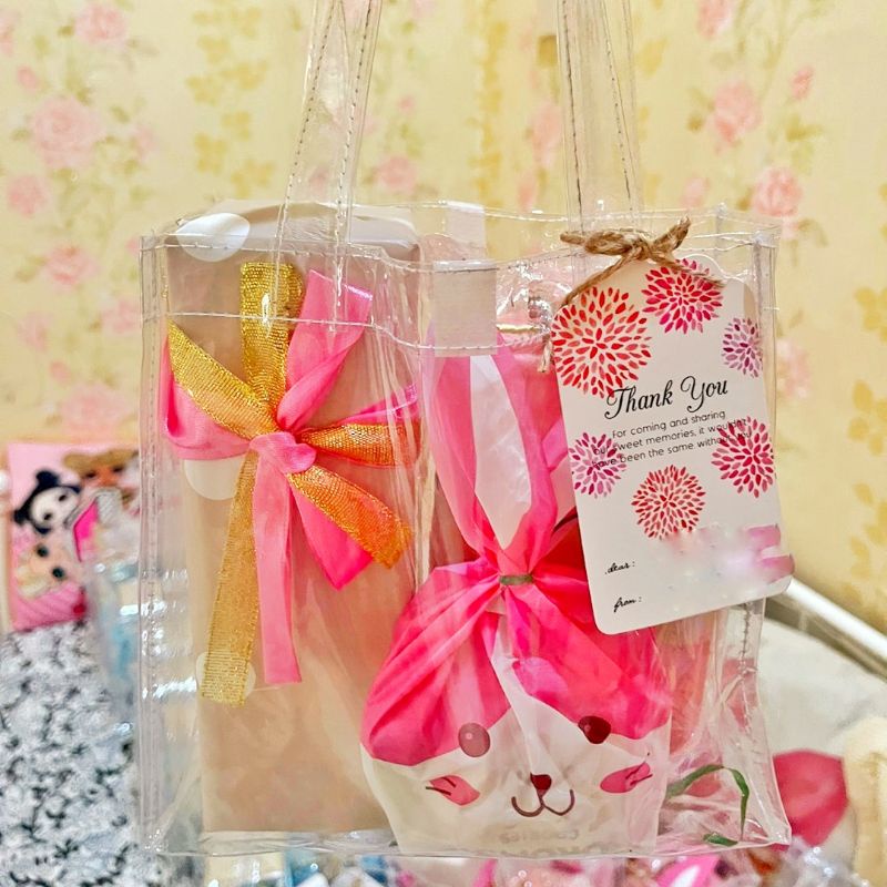 

Tas Mika Pvc / Tas souvernir ulang tahun / tas bingkisan / tas parcel murah / tas transparan / goodiebag murah