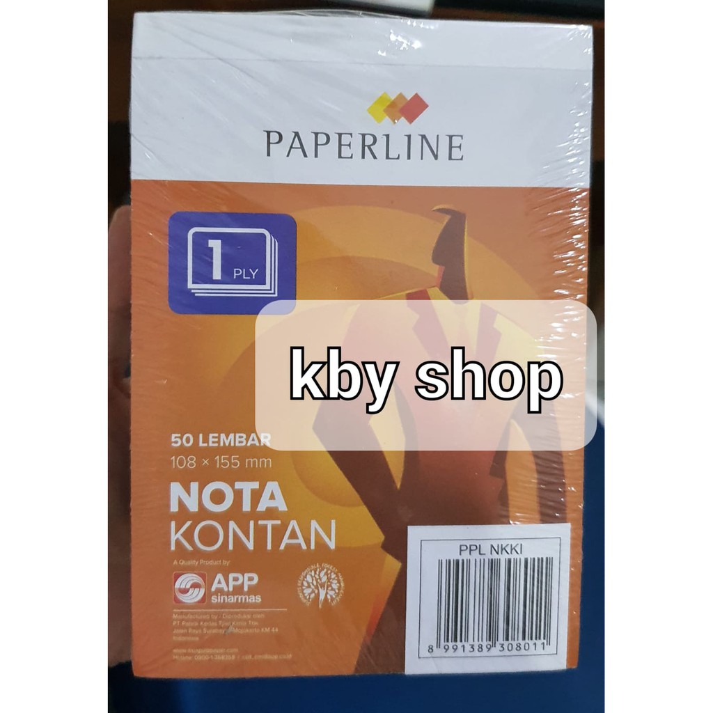 

50 LEMBAR Paperline Nota Kontan K1 KECIL 1 PLY HVS BUKU BON