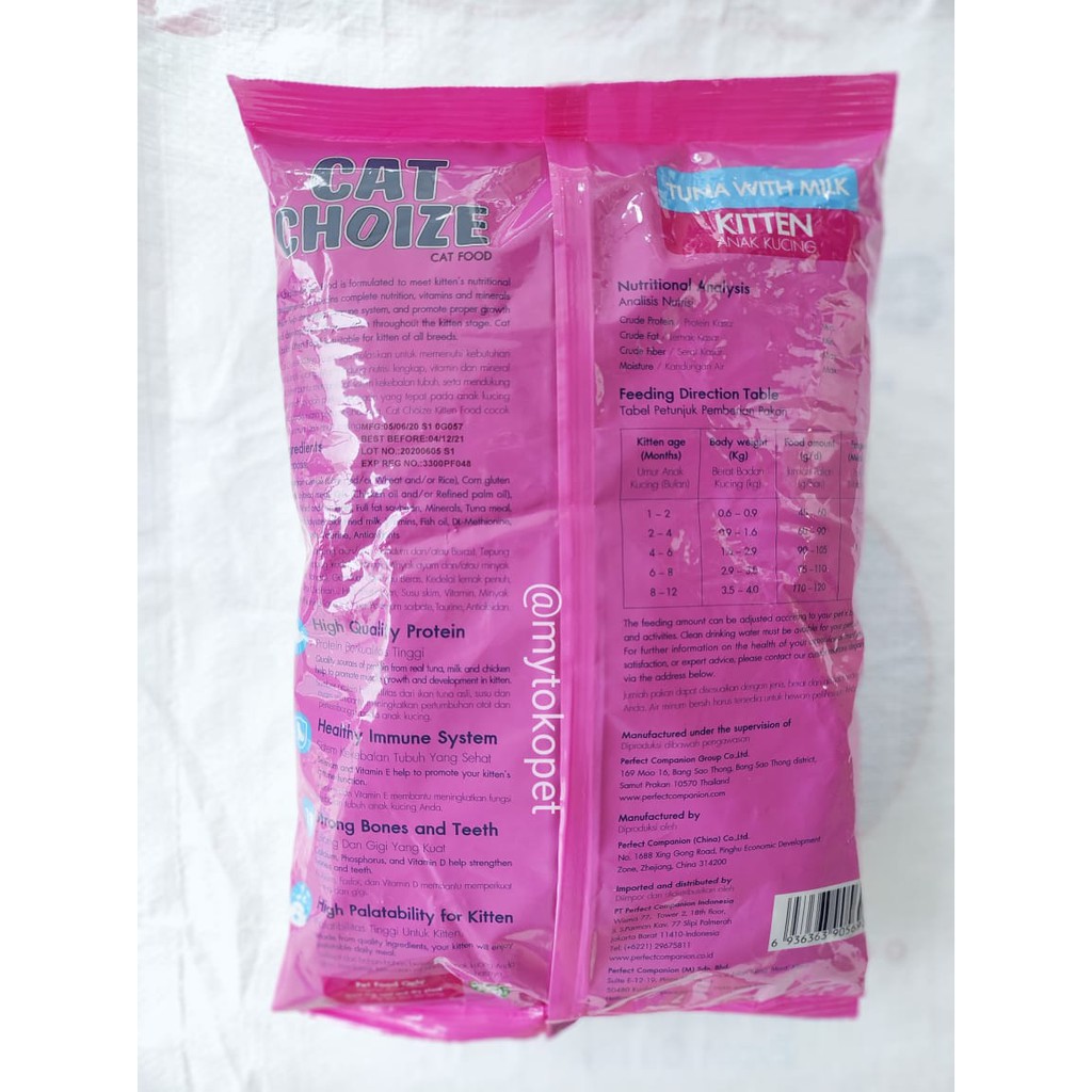 CAT CHOIZE KITTEN 1KG - Makanan ANAK KUCING Freshpack