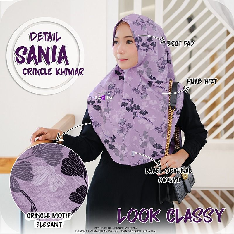 SANIA CIRCLE KHIMAR ORIGINAL RAQUMI | KHIMAR MOTIF RAQUMI | KHIMAR PAD | KHIMAR UNGU