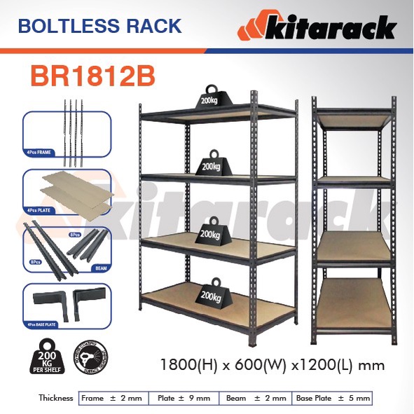 BR1812B KITARACK BOLTLESS RACK 1800 x 600 x 1200MM