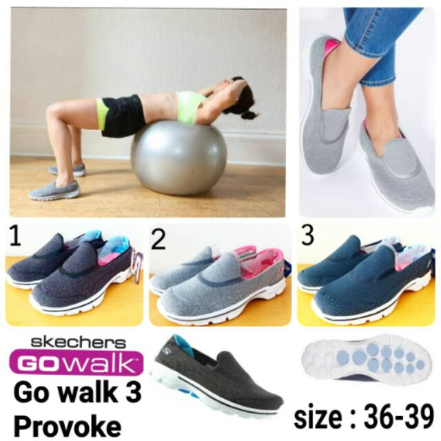 Sepatu skechers slip on go walk 3 provoke skechers murah skechers woman terbaru