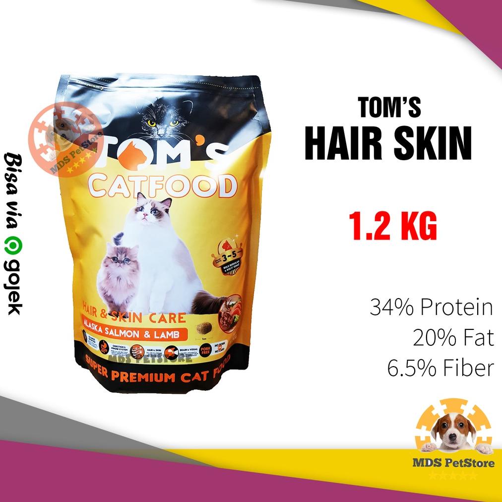 Tom'S Cat Food Hair And Skin Care 1.2 Kg | Makanan Kucing Toms Cat Tomcat 1.2Kg 1,2 1,2Kg