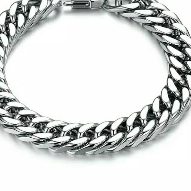 DISCOUNT BESAR-74  Gelang Rantai Stainless Steel Gelang Pria/Wanita model Simple Cool - Tipe B