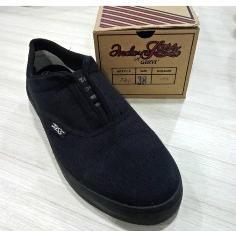 [COD/GRAB MEDAN] Girvi Jazz FREE KAUS KAKI All Black Size 35 - 42