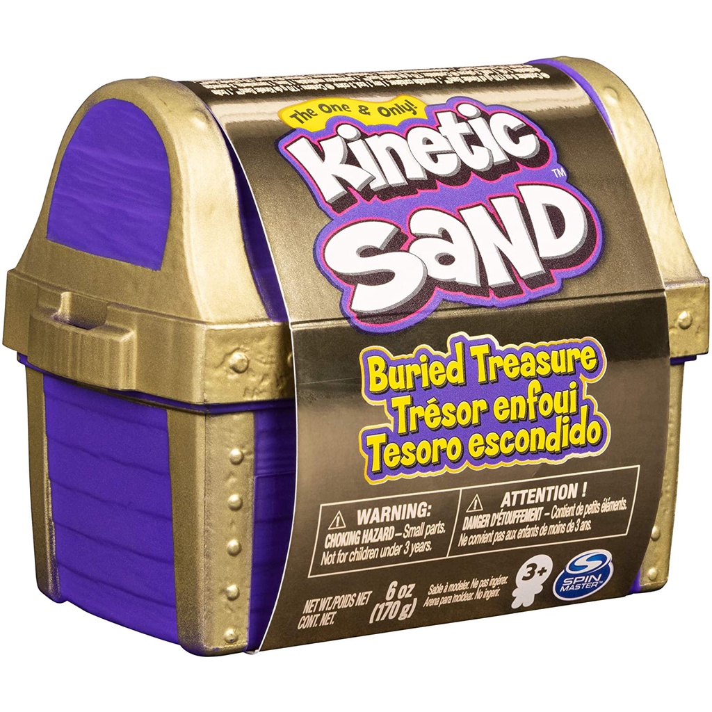 Kinetic Sand, Buried Treasure Playset with 170g of Kinetic Sand and Surprise Hidden Tool