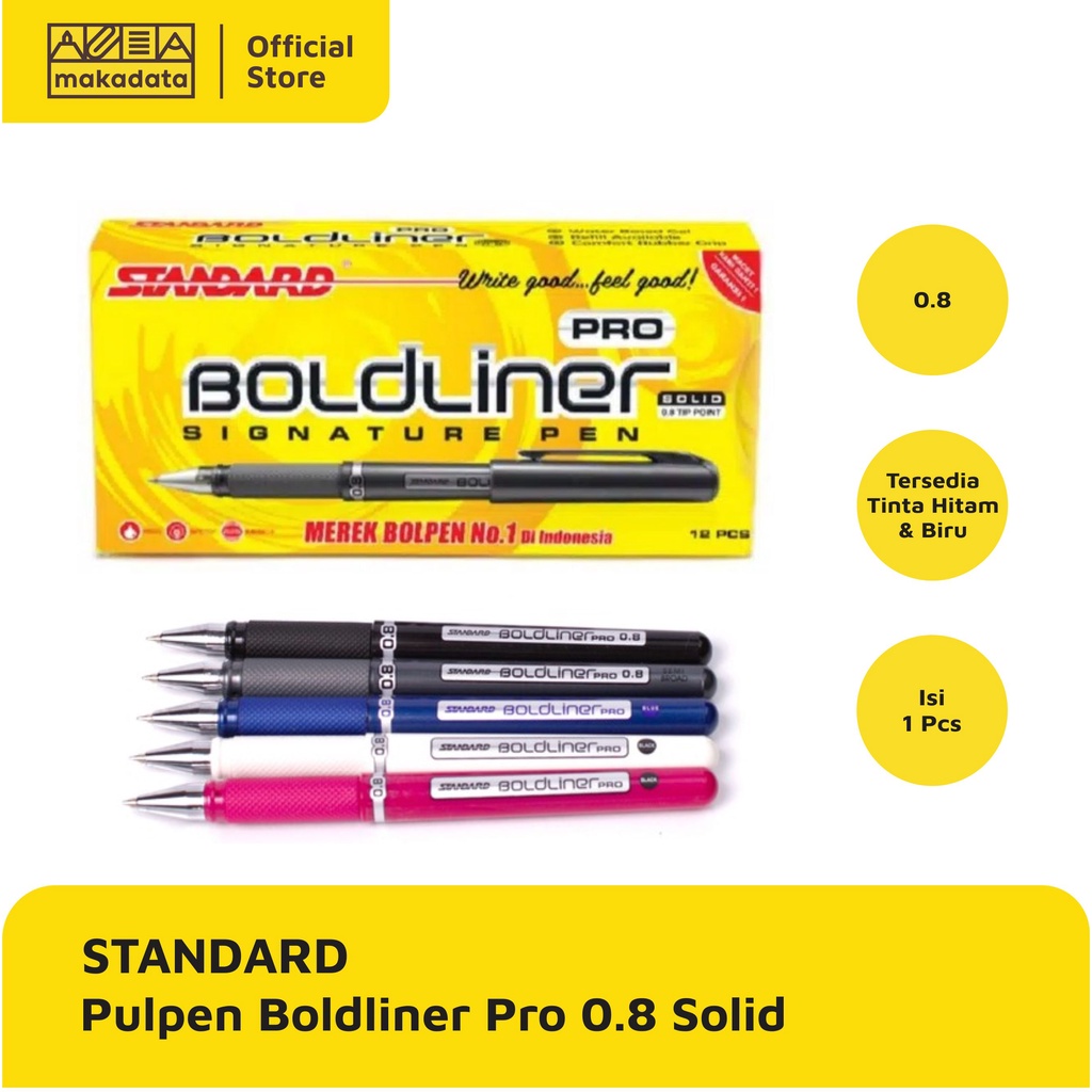 

BOLPEN / PULPEN STANDARD BOLDLINER PRO 0.8 SOLID (1PCS) MURAH