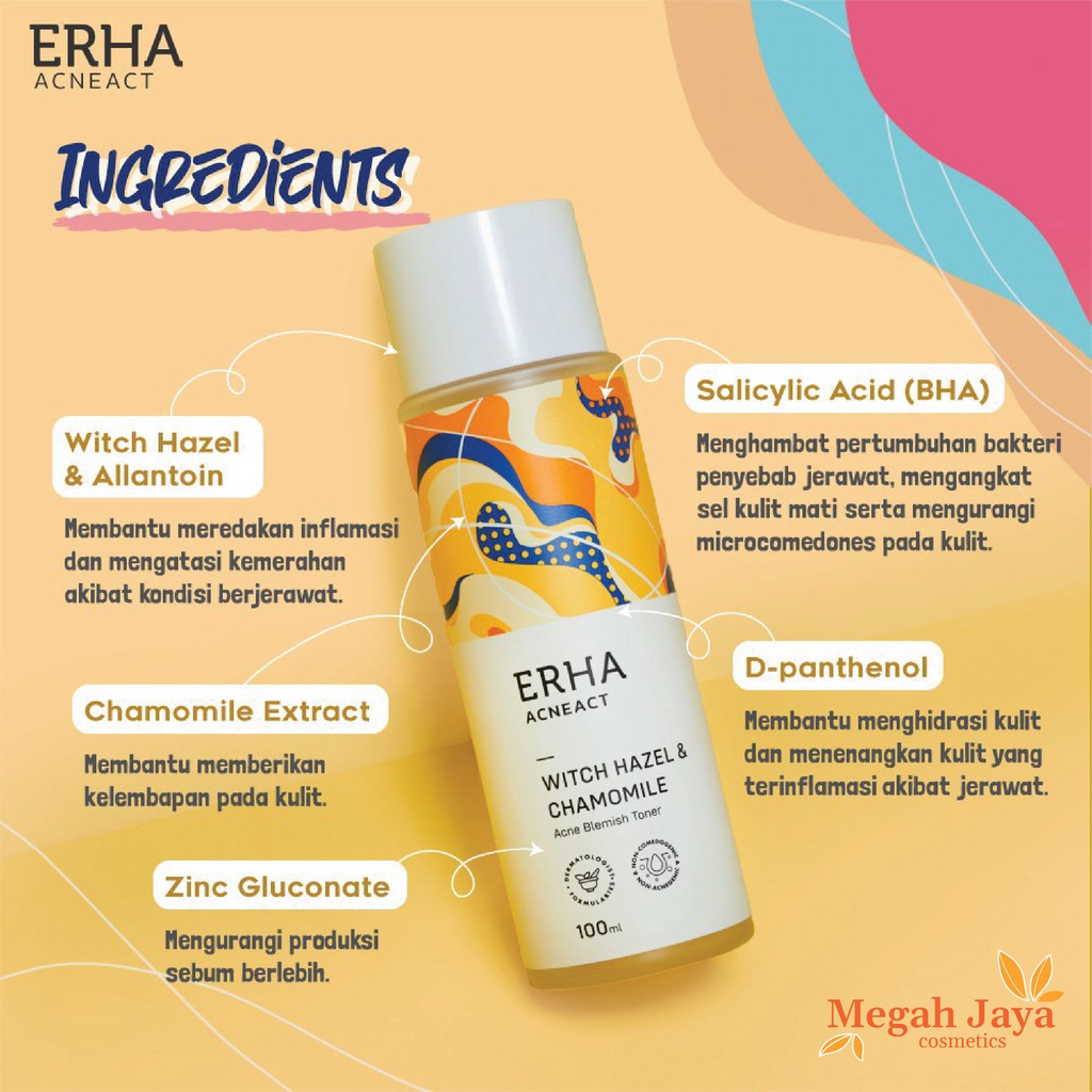 ERHA ACNEACT WITCH HAZEL &amp; CHAMOMILE ACNE BLEMISH TONER 10ML @MJ