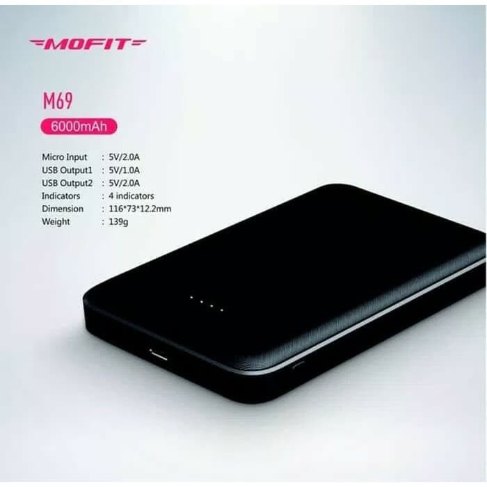 Charger Mofit Powerbank Fast 6.000Mah Model M69 10000 M19t 10000 M28