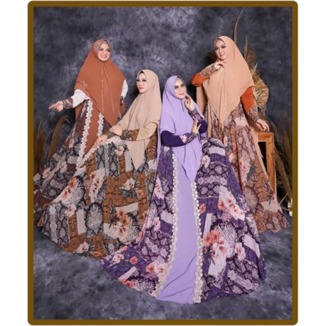 READY SIAP KIRIM ARRAHMAH SET SYARI BY POPPY SYARI