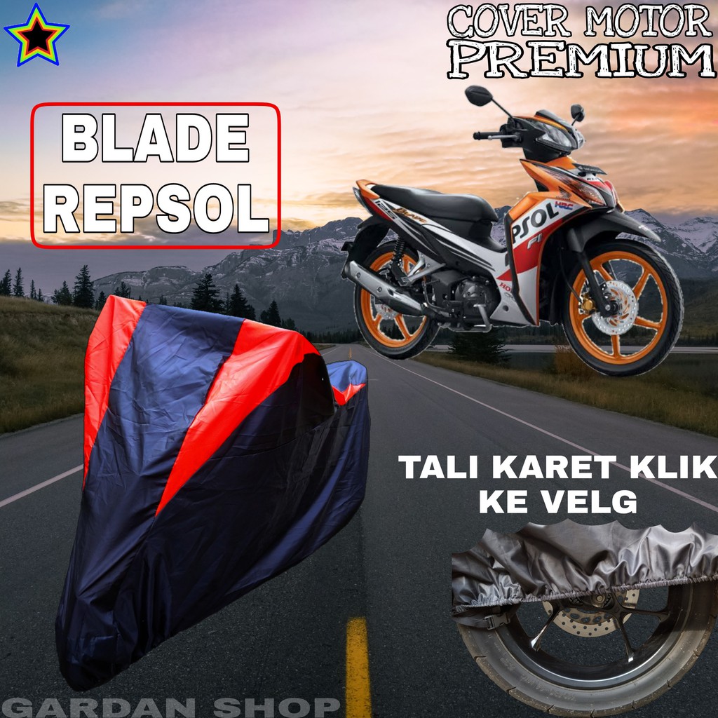 Sarung Motor BLADE REPSOL Hitam MERAH Body Cover Penutup Pelindung Motor Blade PREMIUM