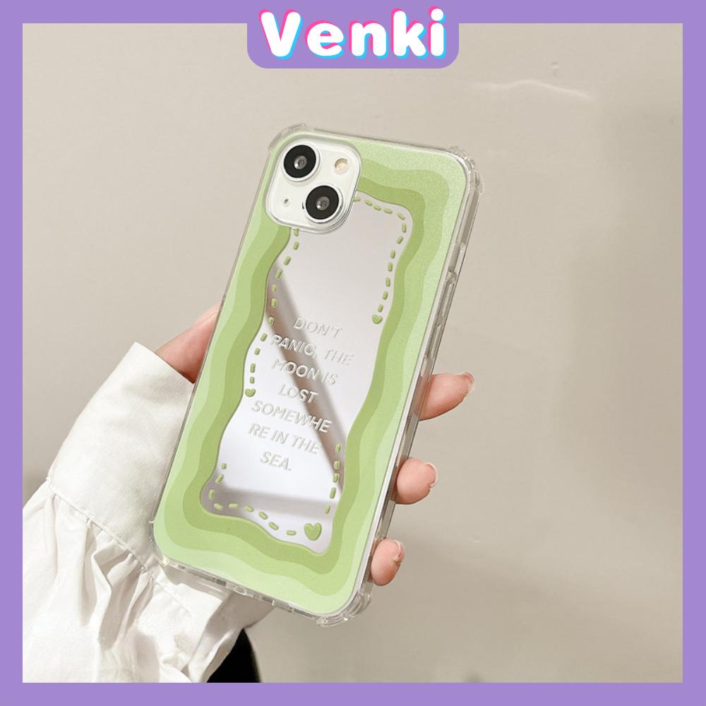 iPhone Case Acrylic Reflective Mirror Airbag Shockproof Protection Camera Green Border Letter Compatible with iPhone 11 iPhone 13 Pro Max iPhone 12 Pro Max iPhone 7 Plus iPhone xr