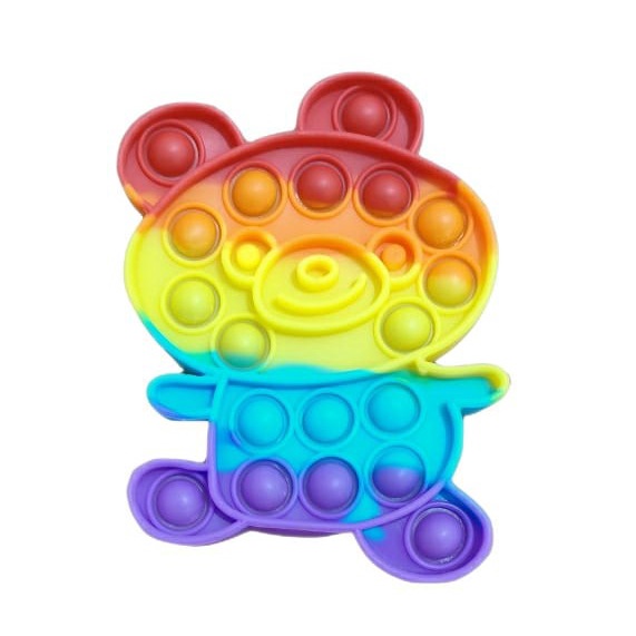 Pop It Fidget Toy Rainbow Mainan Anak Pop it Fidget Toy Murah-12cm Teddy