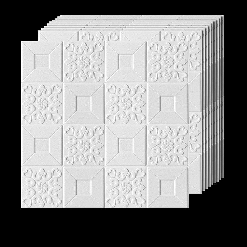 PEKANBARU Wallpaper foam  3D 6mm-7mm-batik polos/putih3mm