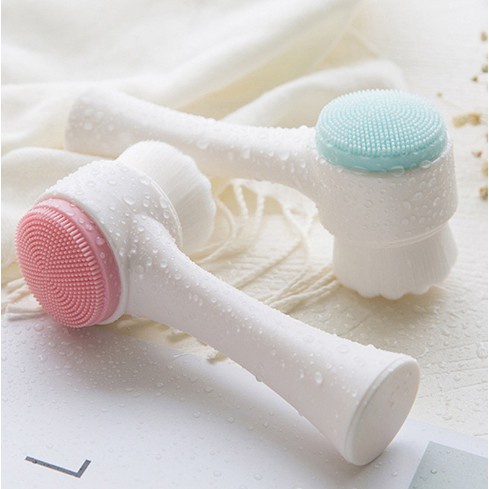 PEMBERSIH WAJAH SILIKON 2 SISI ALAT CUCI MUKA SIKAT WAJAH FACIAL BRUSH