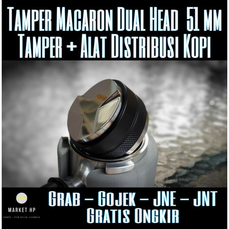 Tamper Macaron Dual Head - Alat Perata/Distribusi 51 mm