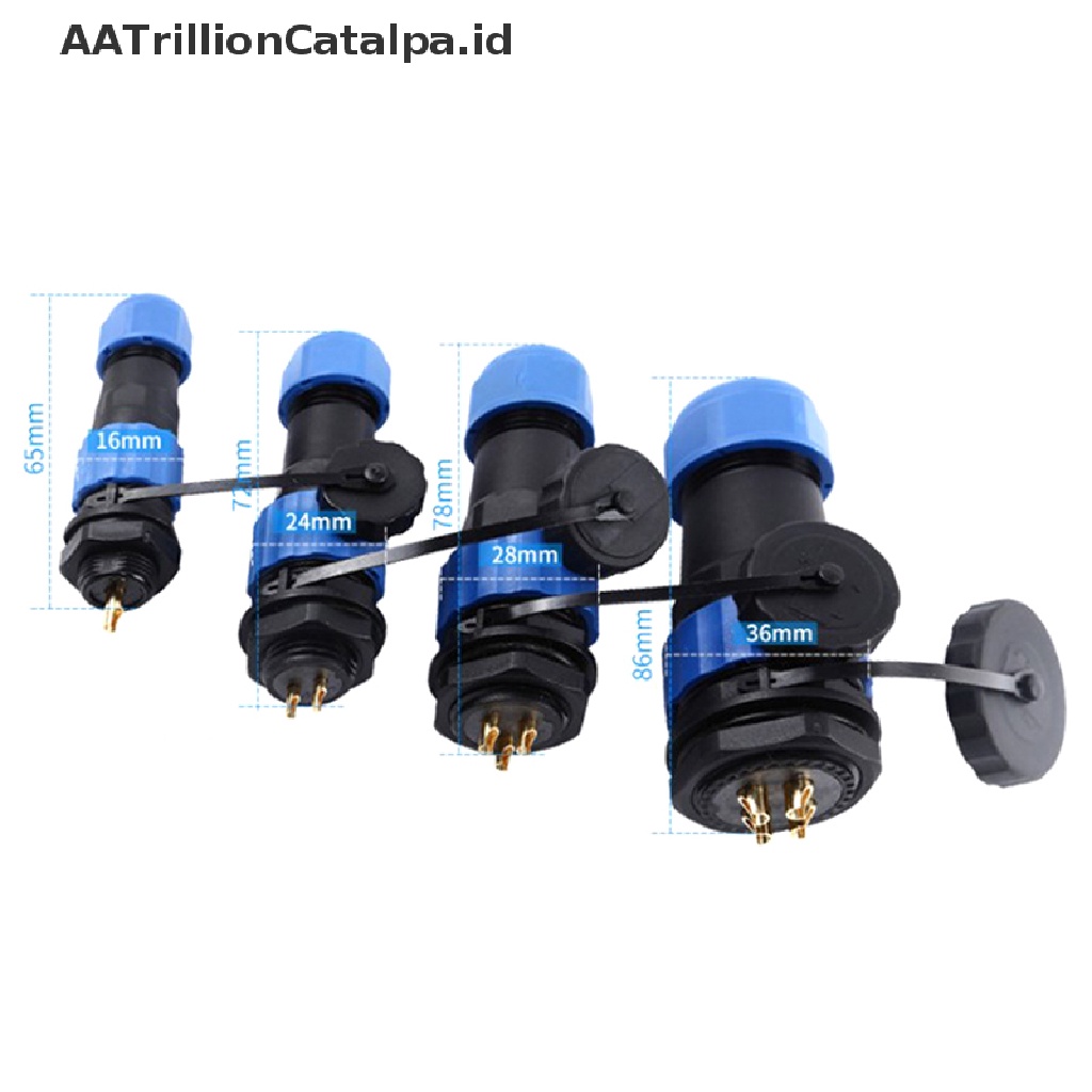 Aatrillioncatalpa SP16 IP68 Konektor Plug Male &amp; Female 2 / 3 / 4 / 5 / 6 / 7 / 8 / 9 Pin