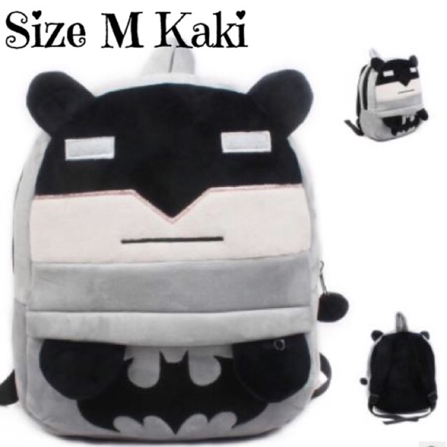 Tas punggung S SK MK ransel anak cowok karakter batman beludru import kids boy bag backpack