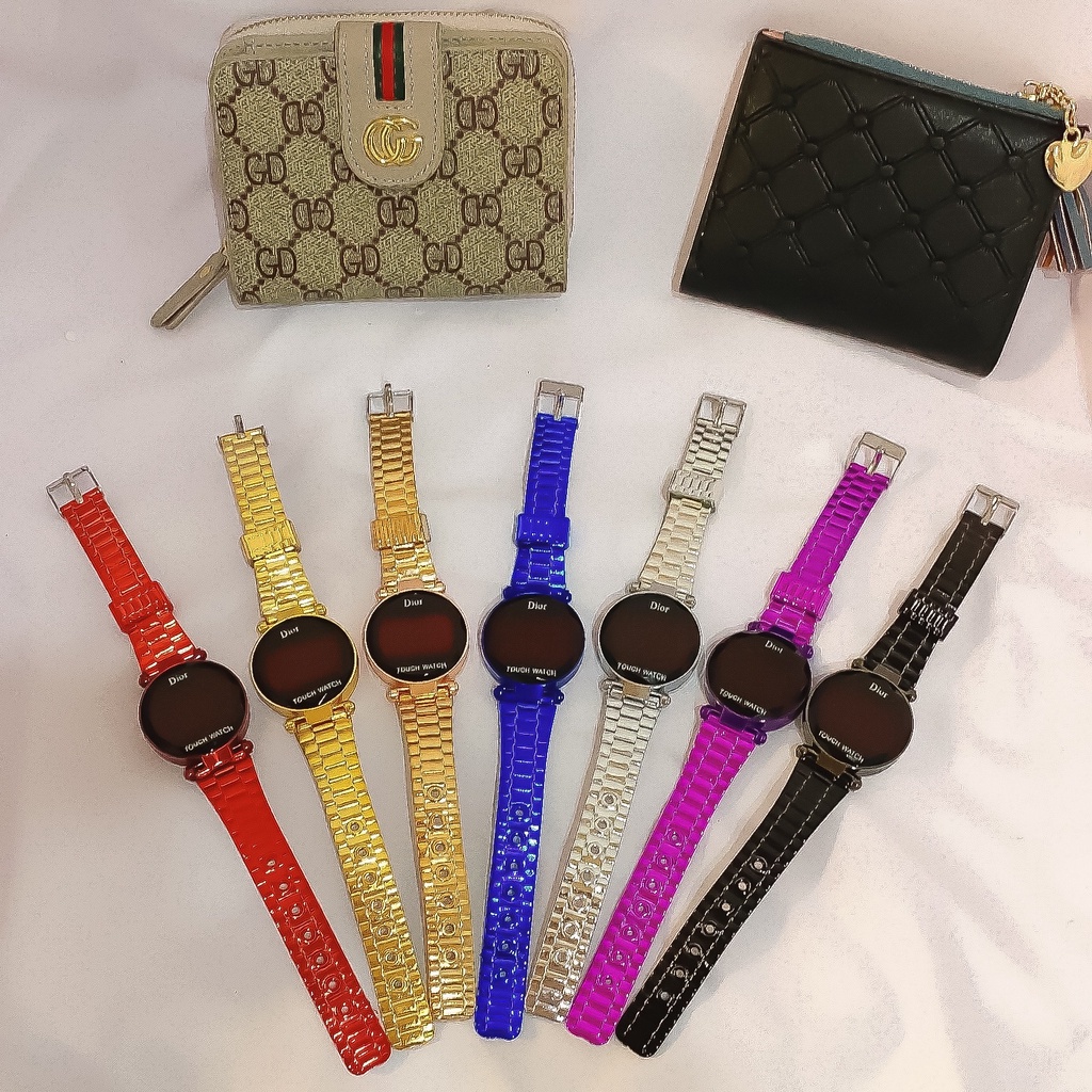 [✅COD]JAM TANGAN WANITA LED DIGITAL TOUCH WACTH TALI RUBBER CANTIK IMPORT MURAH
