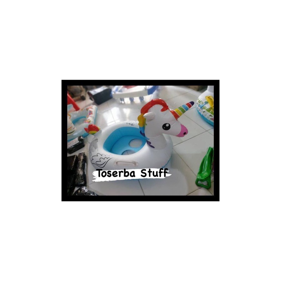 PELAMPUNG UNICORN BAN FLOAT BULAT RENANG BERENANG DUDUK ANAK MODEL UNIK LUCU TINGGAL TIUP POMPA UNIC