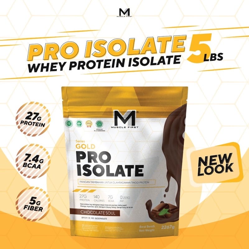 Muscle First Pro Isolate 5lbs / 2.2 KG  Gold Series MuscleFirst m1 Nutrion Whey Protein BPOM HALAL