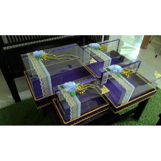 Dijual Kotak Box Hantaran seserahan warna  ungu Gold  mika 