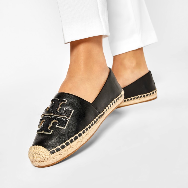 Try Burch Women Ines Espadrilles Perfect Black 100% Authentic