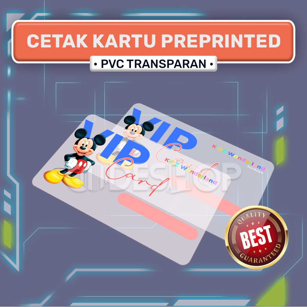 Cetak Kartu Transparan PVC Preprinted