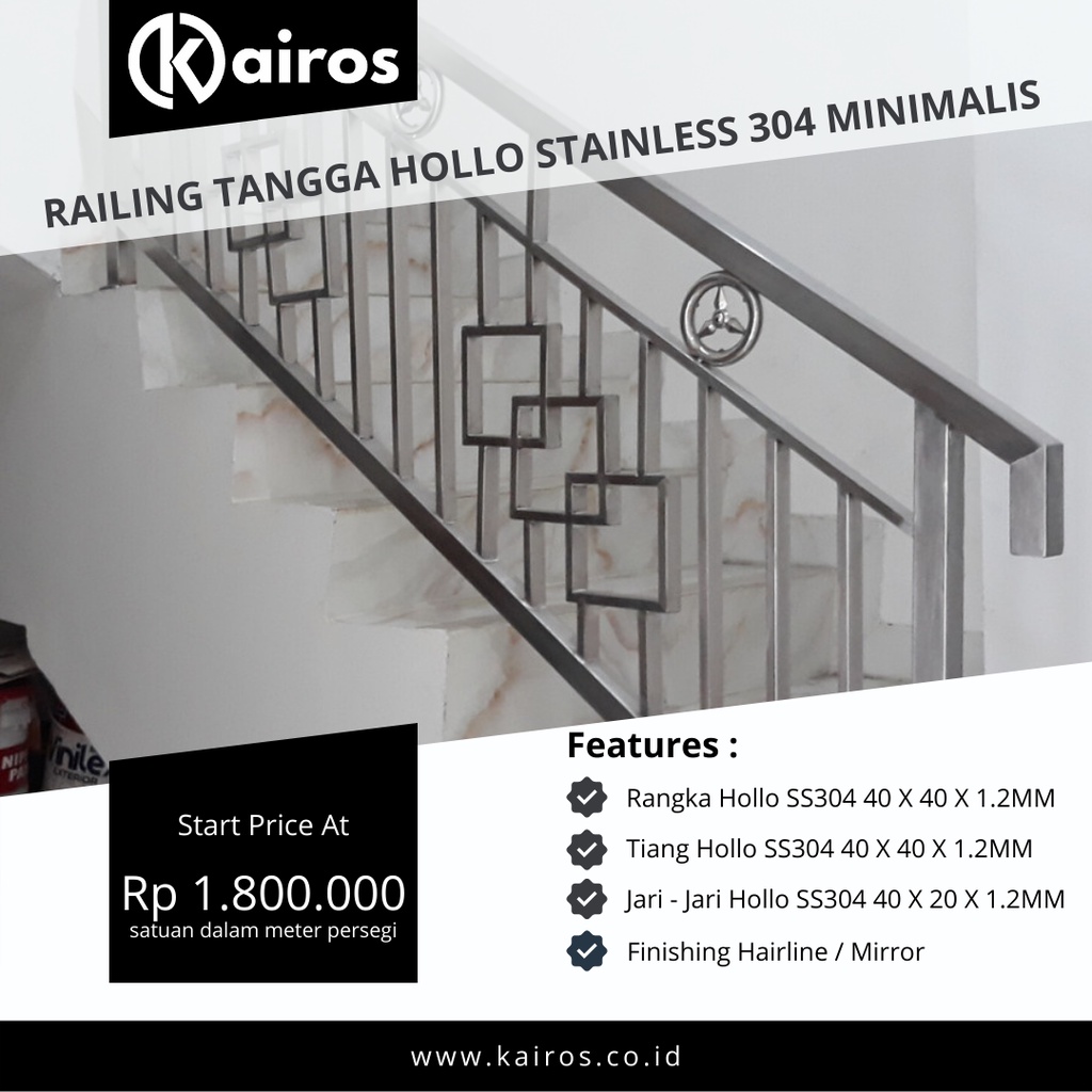 RAILING TANGGA HOLLO STAINLESS 304 MINIMALIS