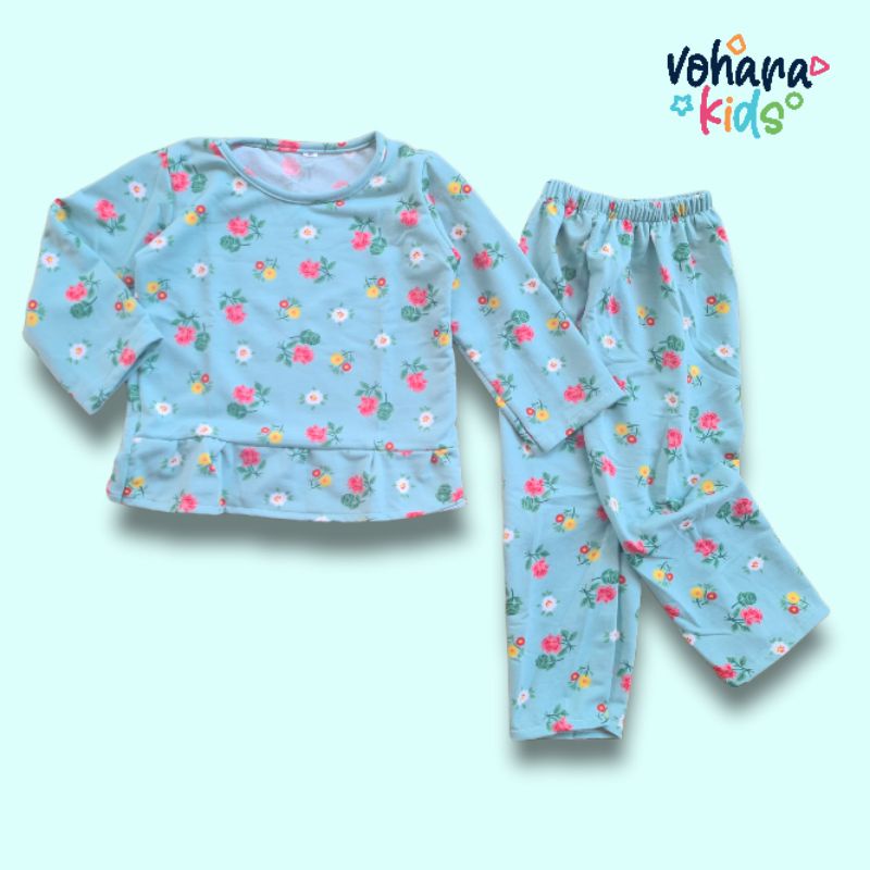 Setelan Anak Cewe Peplum Babyterry import BUNGA SERIES