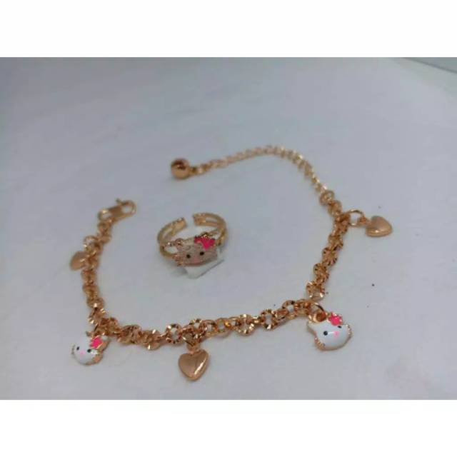 Fourfashion Perhiasan Gelang Anak Kitty Free Cincin K010