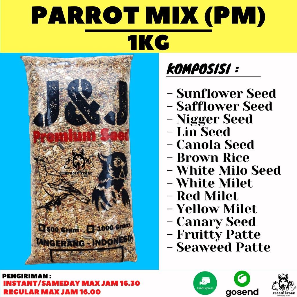 Pakan Parrot Mix| Pakan Ternak Burung Lovebird 1kg