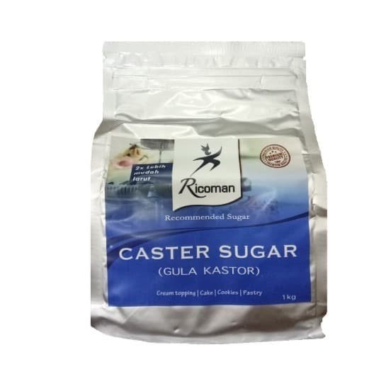 

GULA KASTOR / CASTER SUGAR RICOMAN 1 Kg / CASTOR SUGAR POWDER