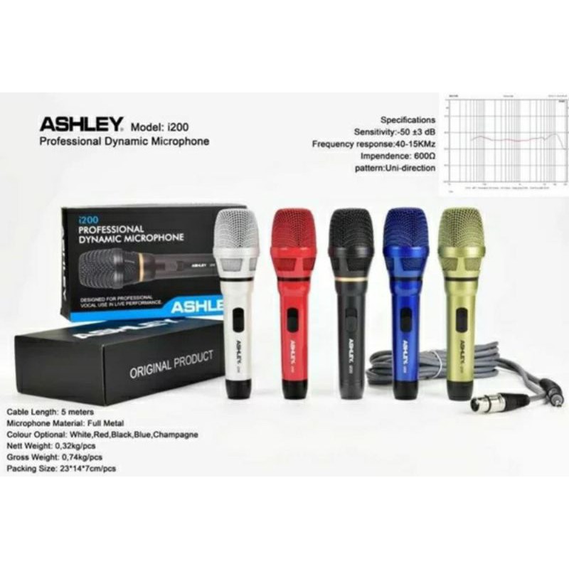 Microphone Mic Ashley i200 Kabel Original Ashley