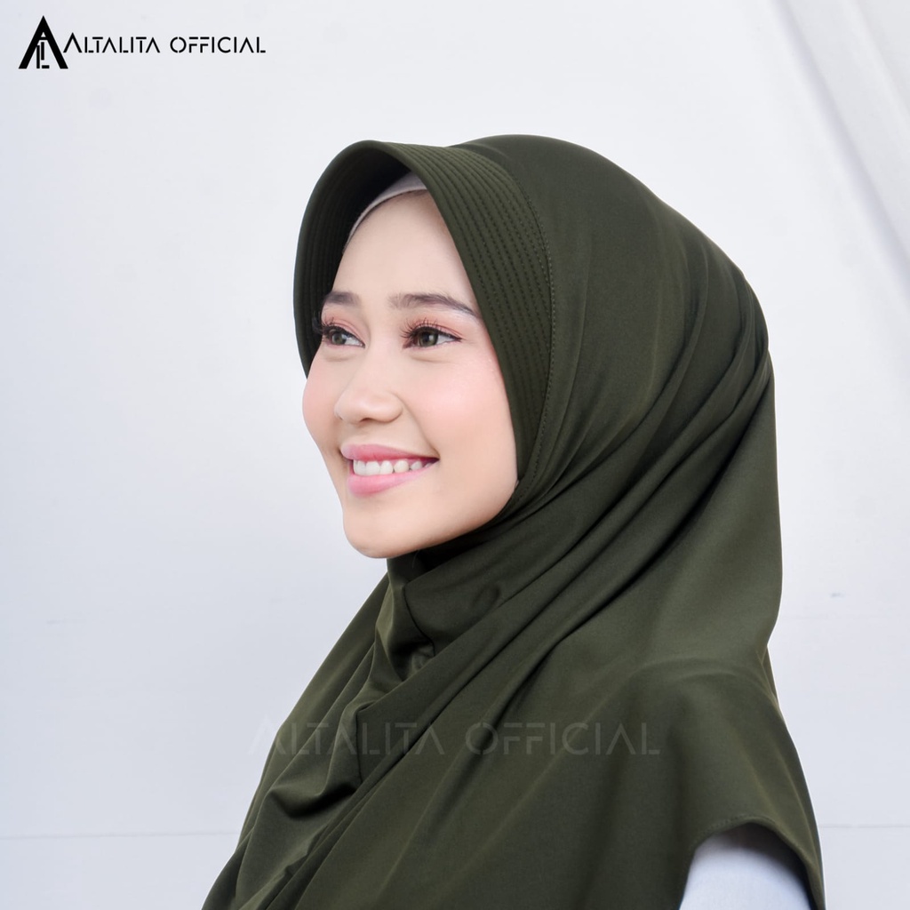 Altalita - Bergo Hamidah Polos Olahraga Sekolah Spandek Jersey Premium Menutupi Dada