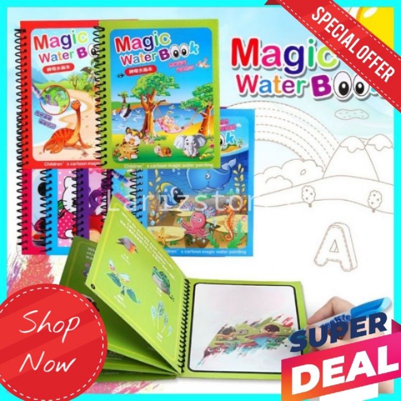 

Buku Gambar Ajaib Magic Water Book Untuk Anak Anak/Buku Mewarnai Pena Air Coloring Book Magic Pen