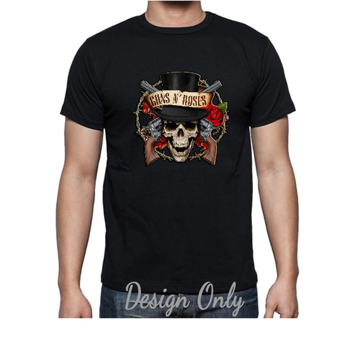 Kaos Band GNR - Guns Roses Skull Logo - By Crion