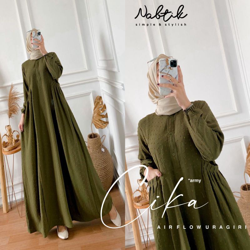 Gamis Crincle AirFlow URAGIRI DOT //JF1152