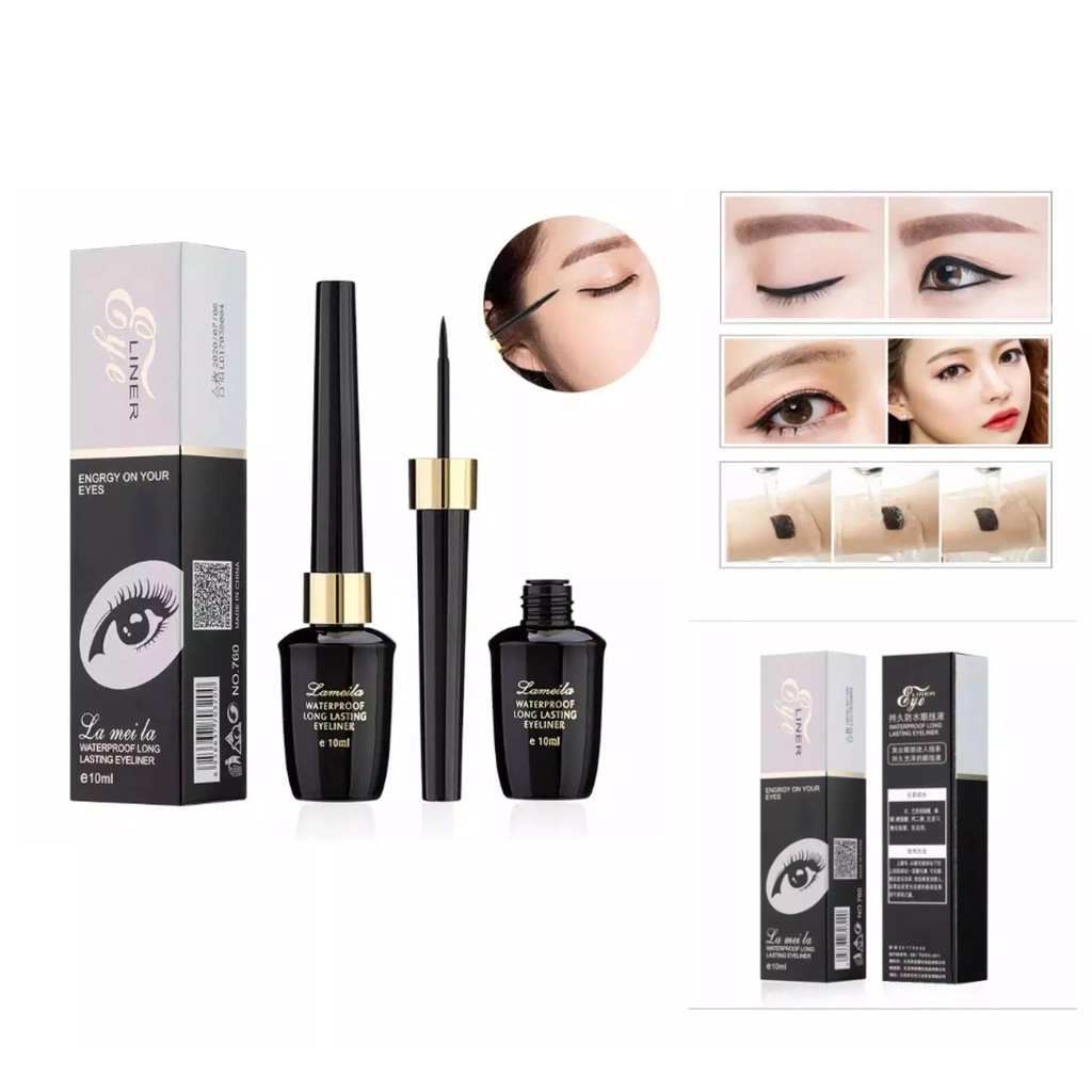 Lameila Eyeliner Cair Anti Air Tahan Lama Cepat Kering CJR 760