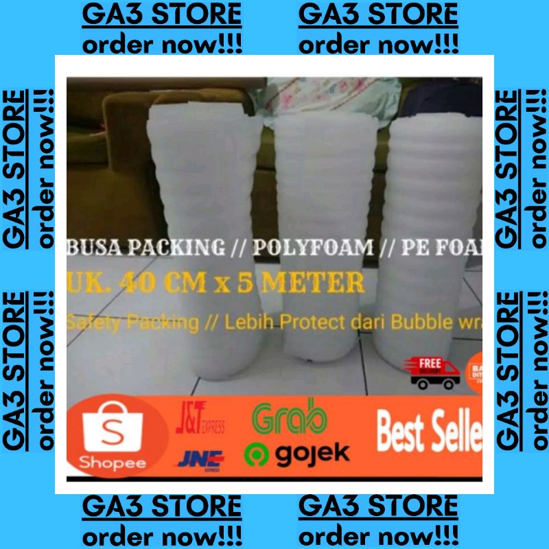 

BUSA PACKING // POLYFOAM [ Safety / Protec dari Bubble wrap ] Uk 40CM x 5 METER - The Best Qualty