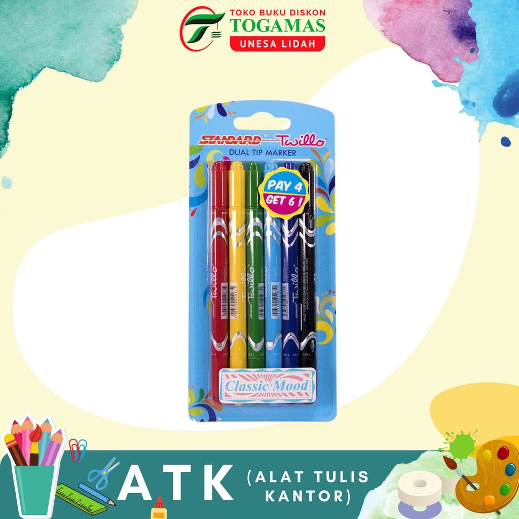 

SPIDOL SET-6 DUAL TIP MARKER TWILLO ED. CLASSIC MOOD STANDARD / READY STOCK