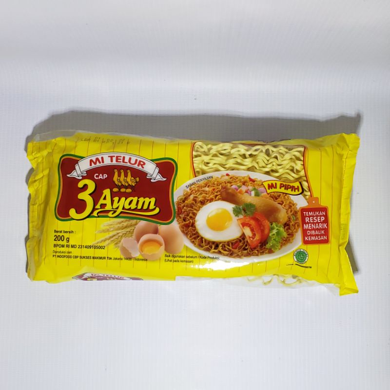 

mie telur 3 ayam mi pipih